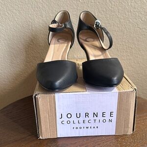 Journee Collection Black D'Orsay Ankle-Strap Pumps